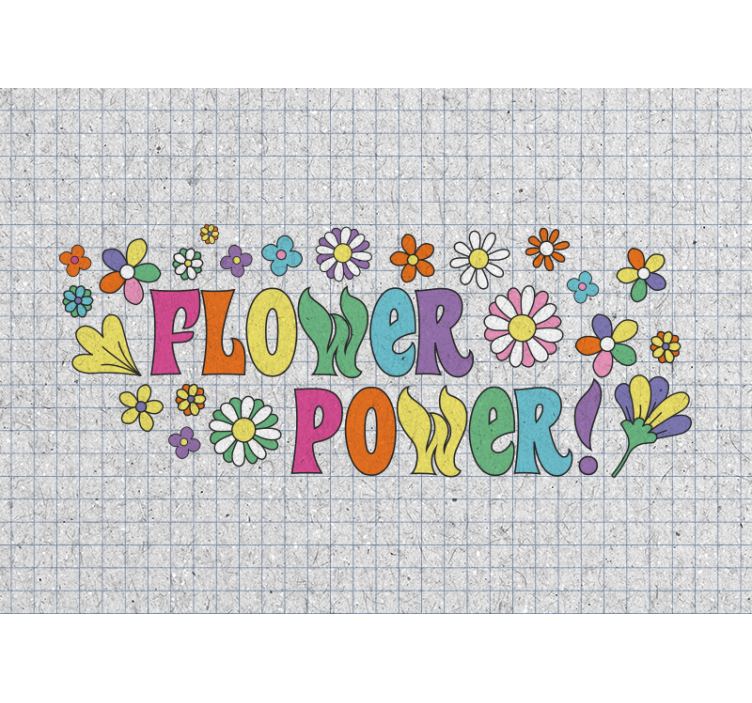 Flower mural flower power design - TenStickers