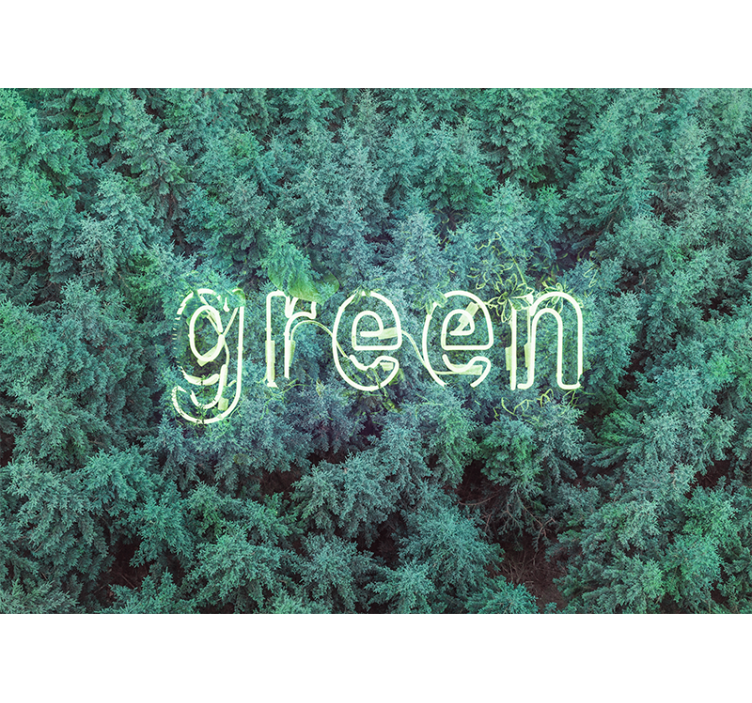 Nature wall mural green forest typography - TenStickers