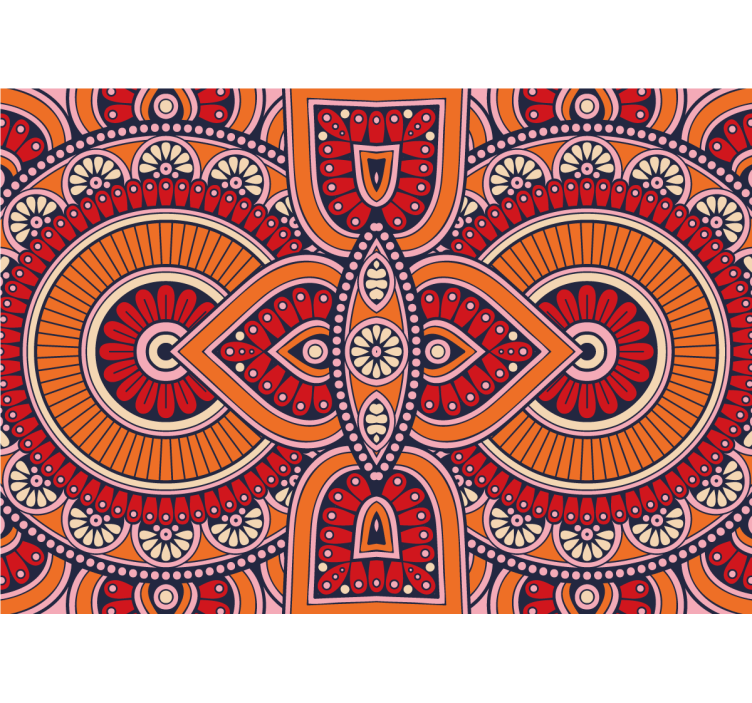 Mandala wall mural with intricate round patterns - TenStickers