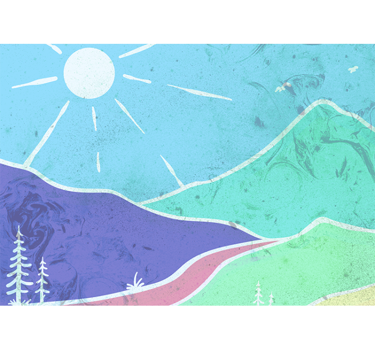 Landscape mural mountainous landscape scene - TenStickers