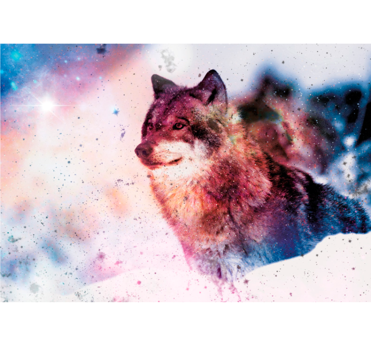 Animal mural lone cosmic wolf - TenStickers