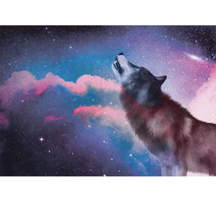 Animal mural howling wolf silhouette - TenStickers