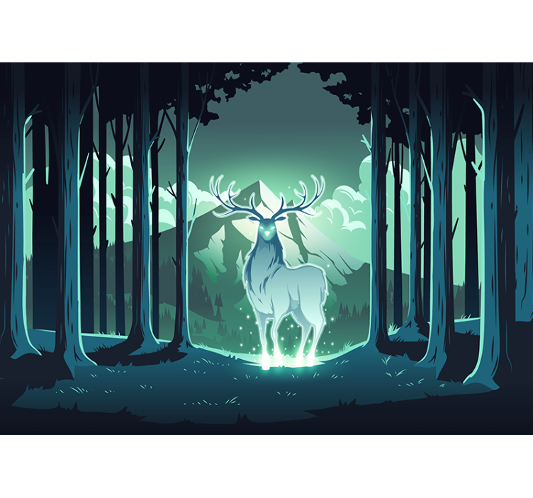 Animal mural majestic stag in forest - TenStickers