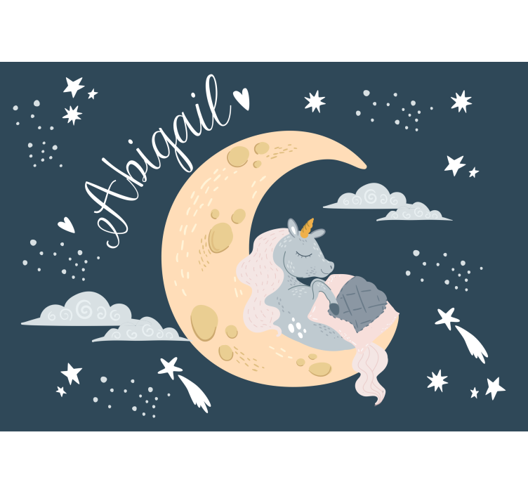 Kids wall mural dreaming unicorn night - TenStickers