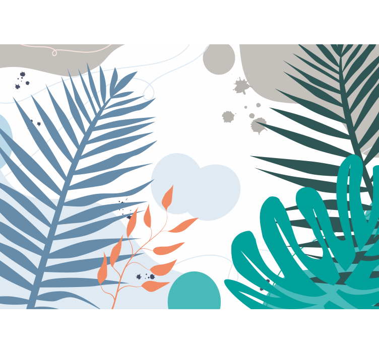 Nature wall mural with leaf motifs - TenStickers