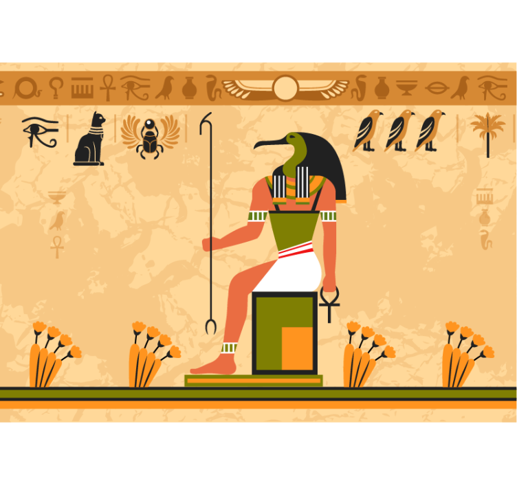 Animal mural egyptian god thoth - TenStickers