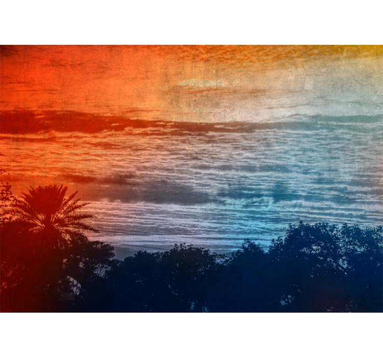 Landscape mural twilight above the waves - TenStickers