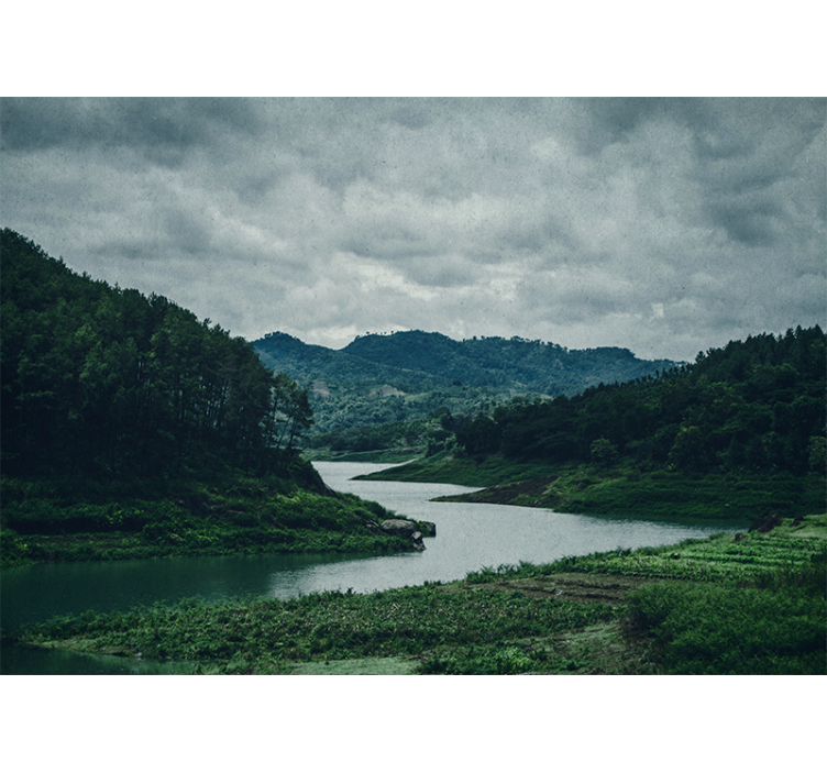 Landscape mural serene waterway scene - TenStickers