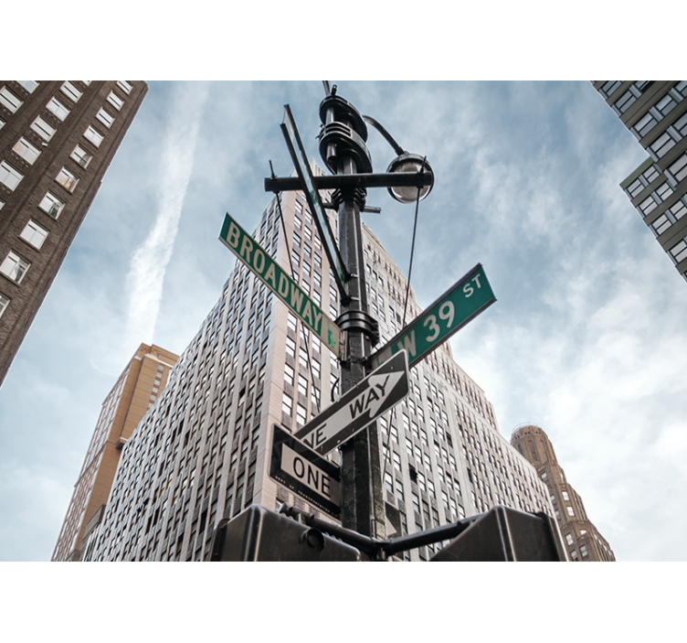 New york wall mural broadway street signs - TenStickers