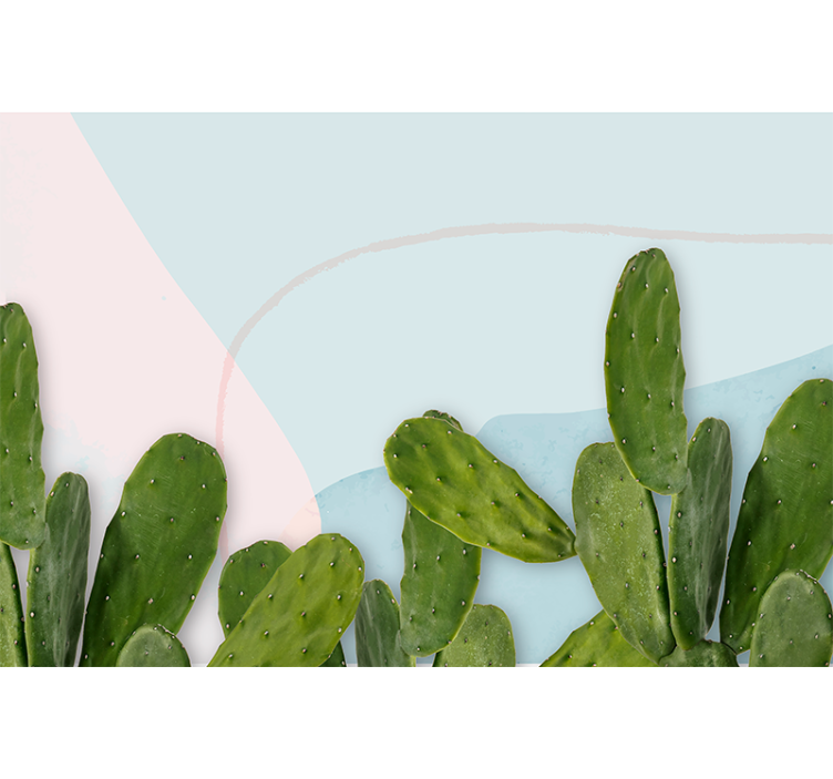Nature wall mural cactus greenery design - TenStickers