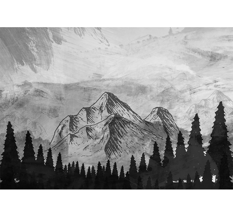 Majestic Gray Peaks mountain wall mural - TenStickers