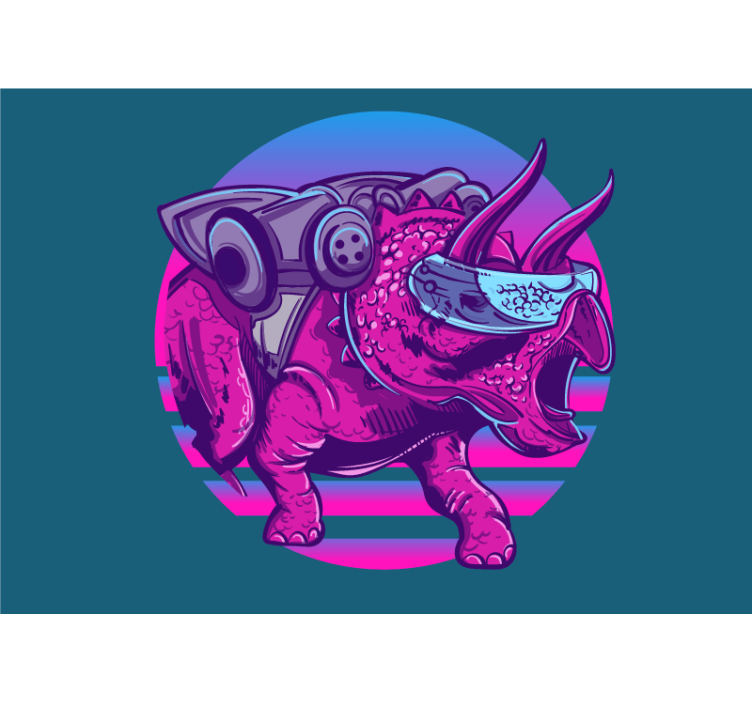 Animal mural futuristic triceratops design - TenStickers