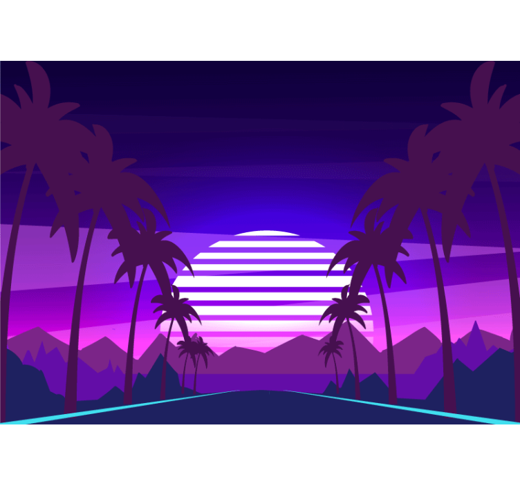 Landscape mural tropical sunset retreat - TenStickers