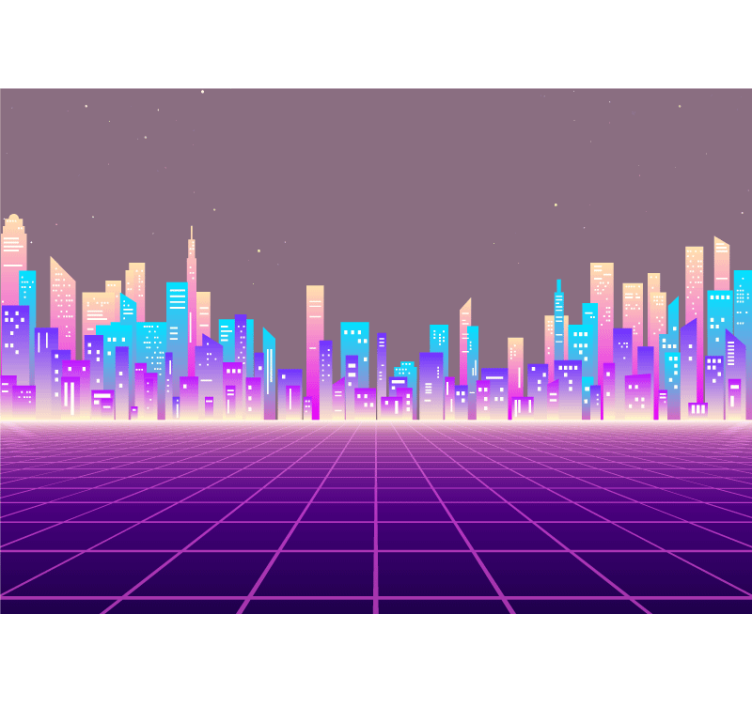80s vaporwave futuristic vintage wall mural - TenStickers
