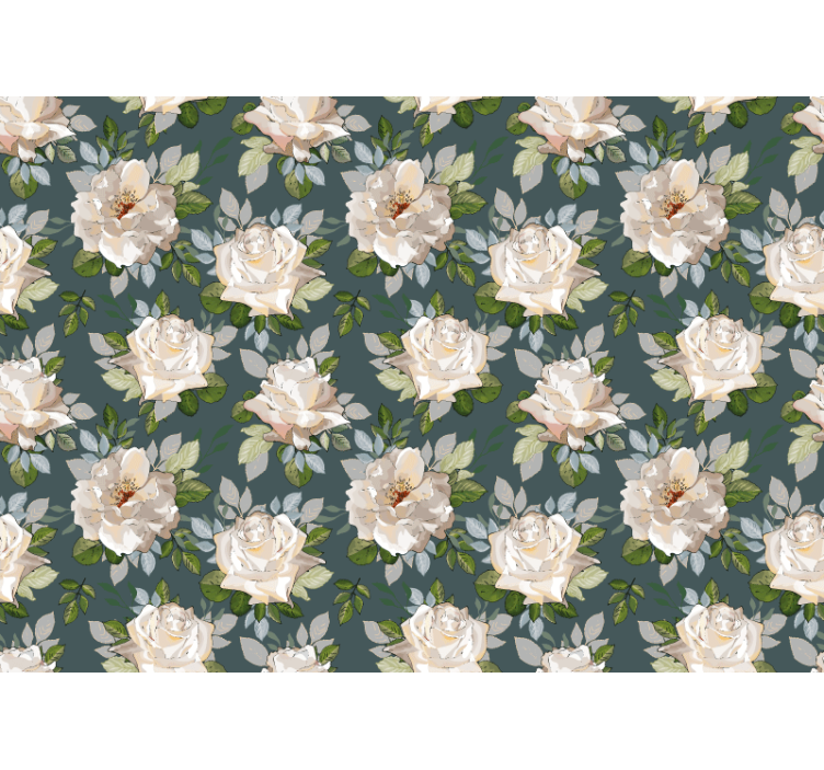 Flower mural rose floral design - TenStickers