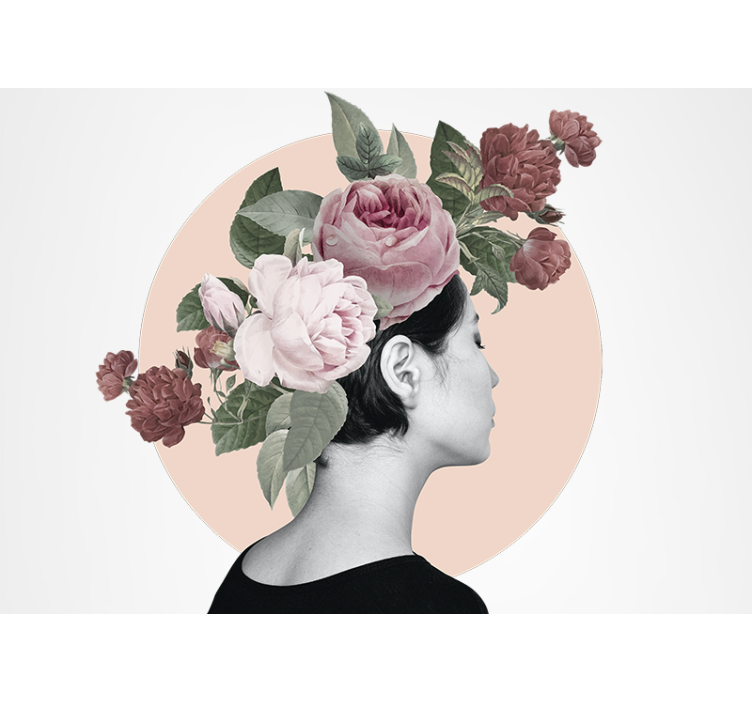 Flower mural floral hair decoration - TenStickers