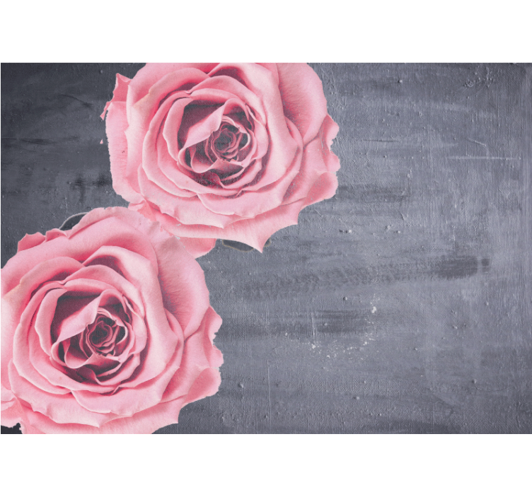 Flower mural pink roses detail - TenStickers