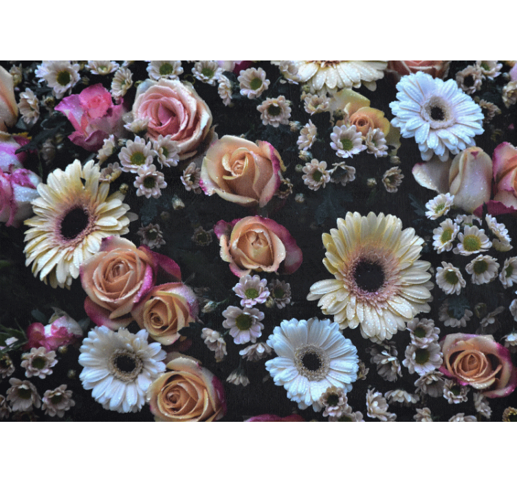Flower mural roses and daisies design - TenStickers