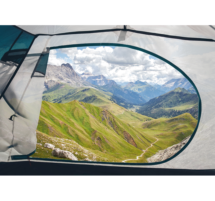 Landscape mural verdant mountain view - TenStickers