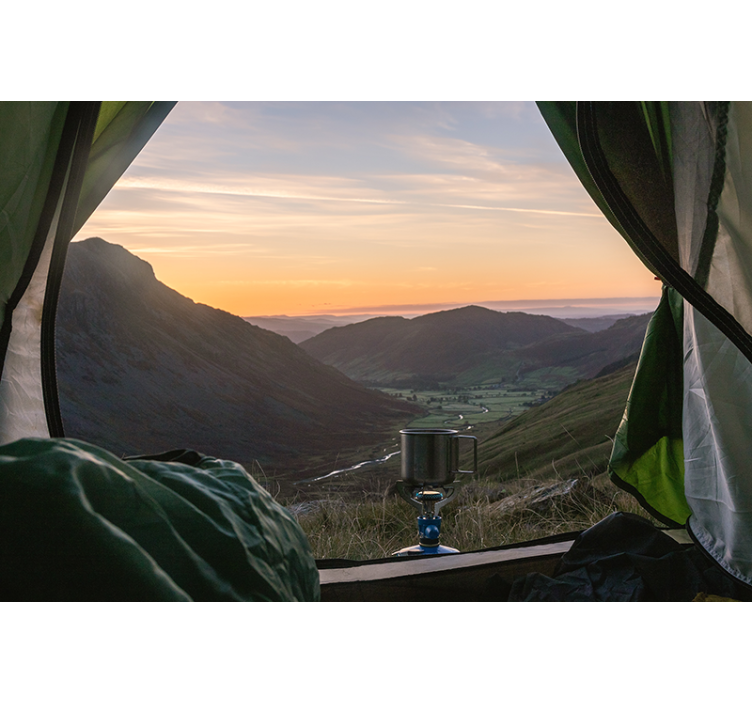 Landscape mural picturesque mountain view - TenStickers