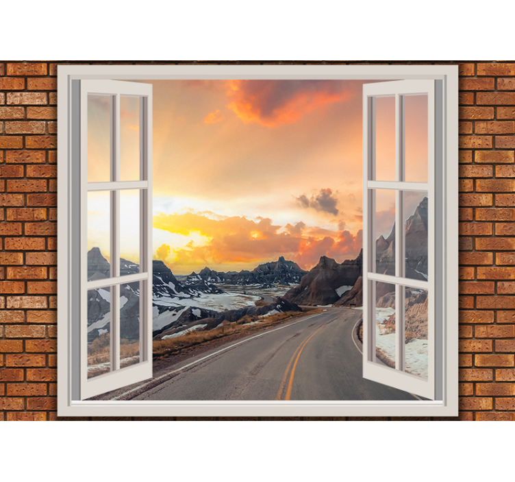 Landscape mural mountain dusk view - TenStickers