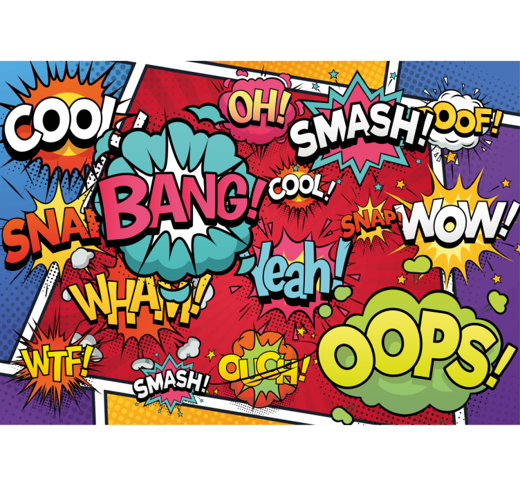 Urban wall mural with comic sound effects - TenStickers