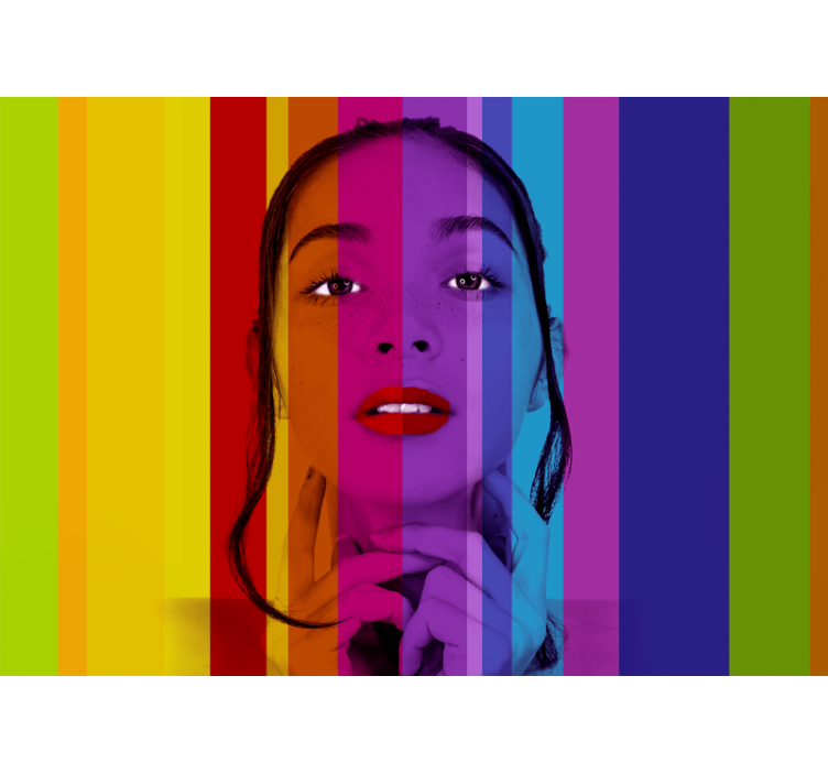 Painting mural colorful portrait - TenStickers