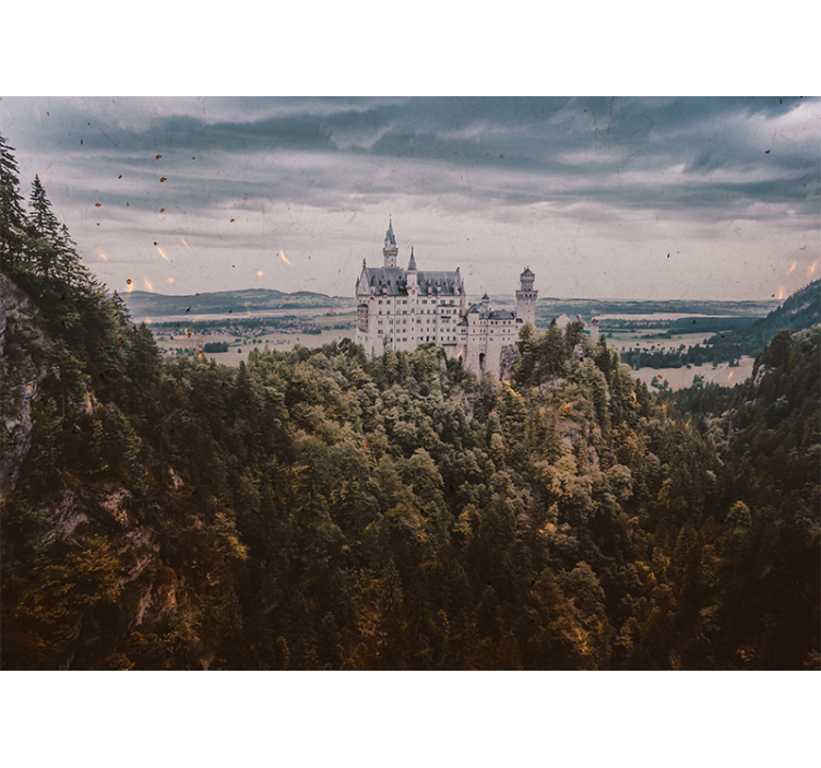 Landscape mural castle on mountain - TenStickers