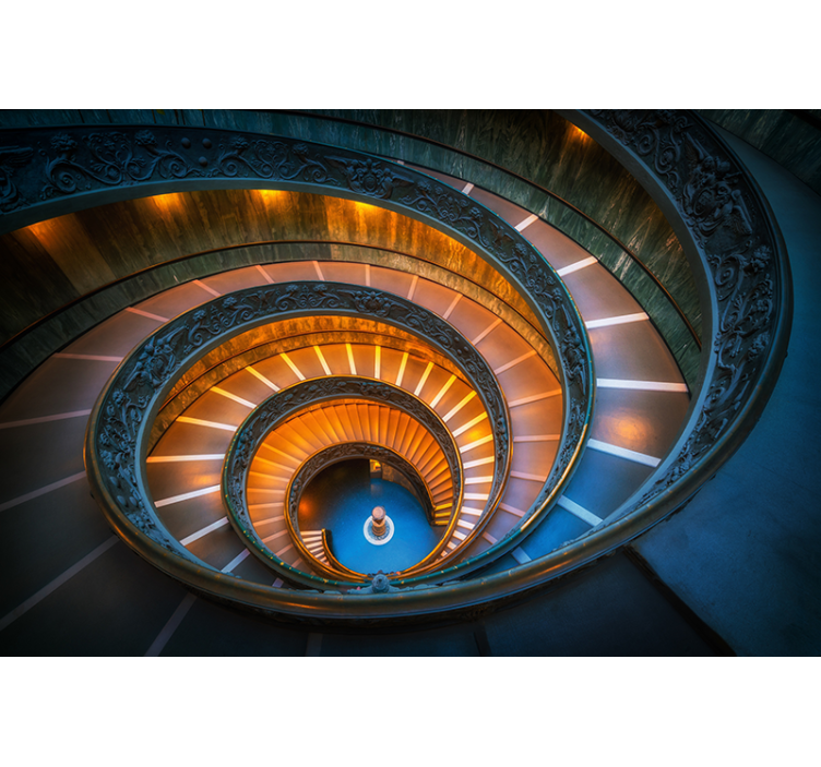 Landscape mural spiral staircase lighting - TenStickers