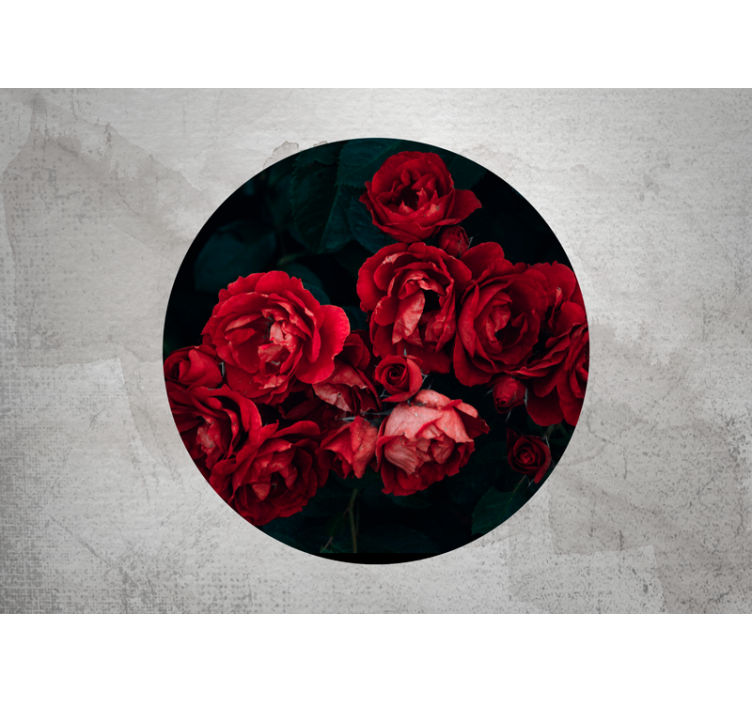 Rose wall mural red rose blooms - TenStickers