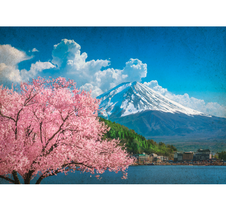 Cherry blossom trees a lake wall mural - TenStickers