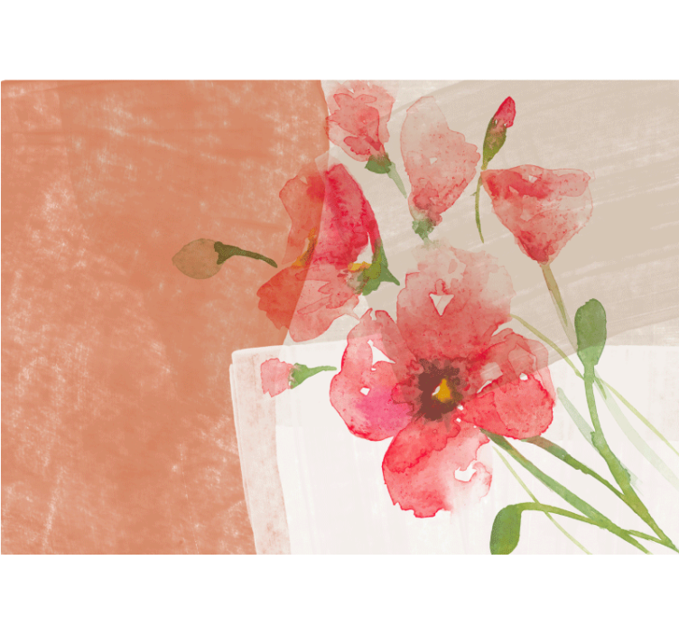 Flower mural floral watercolor art design - TenStickers