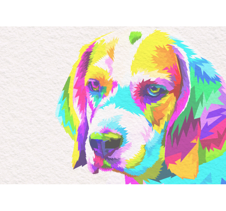 Animal mural colorful dog portrait - TenStickers
