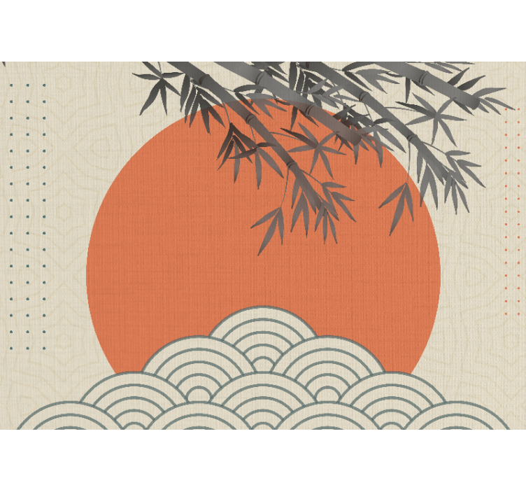 "Japandi style" leaves shapes wall mural - TenStickers