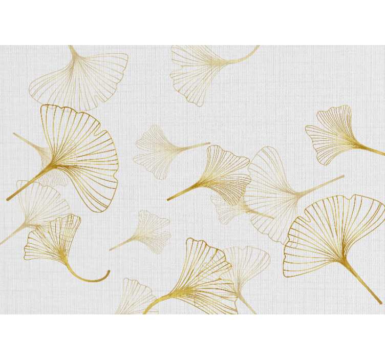 Flower mural with ginkgo leaf patterns - TenStickers