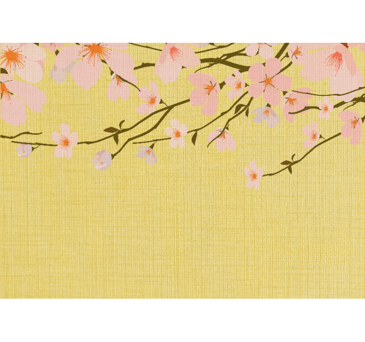 Flower mural blossoming cherry branches - TenStickers
