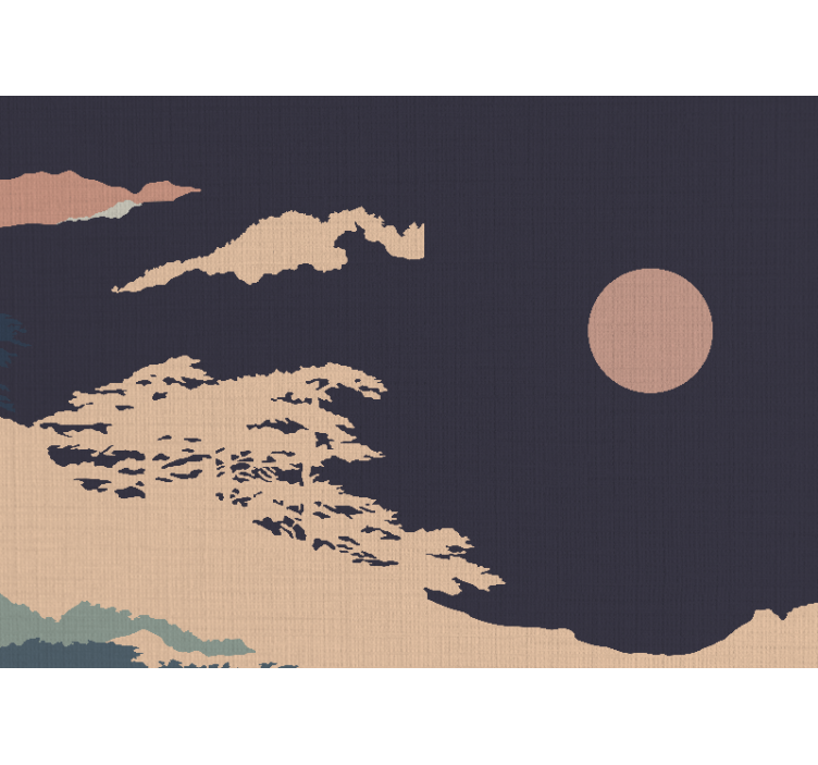 "Japandi style" dark artistic forest wall mural - TenStickers