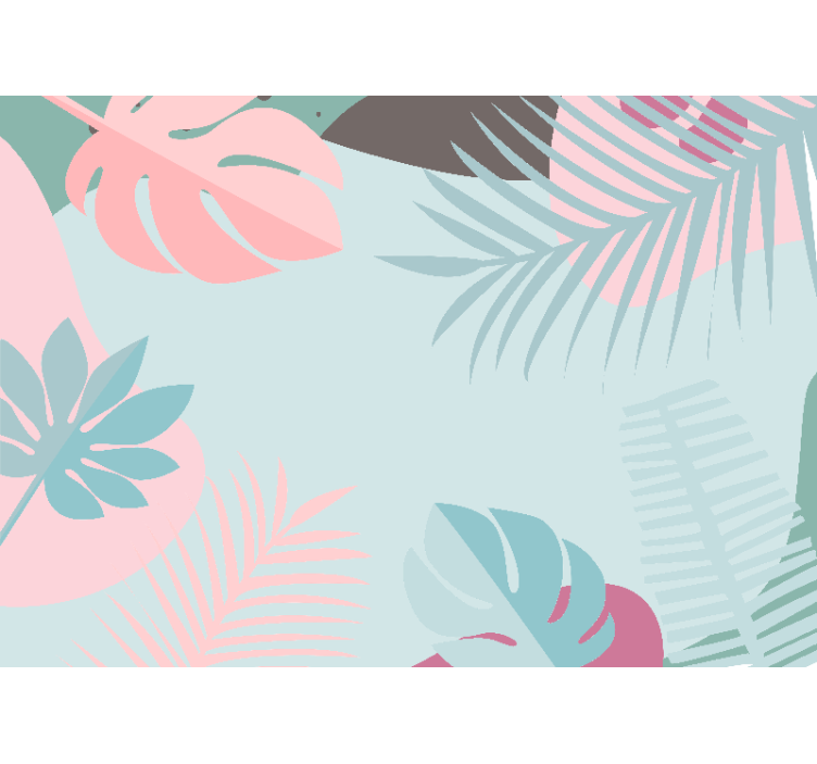 Nature wall mural with tropical leaf design - TenStickers