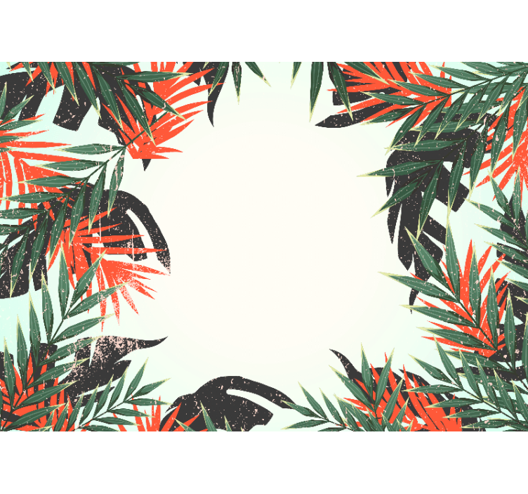 Nature wall mural tropical large leaves design - TenStickers