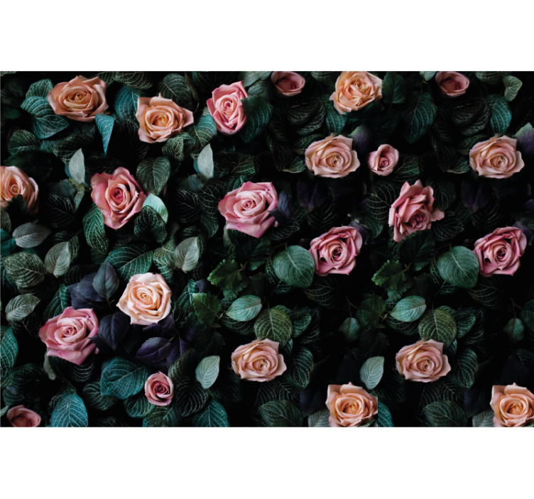 Flower mural roses and foliage design - TenStickers