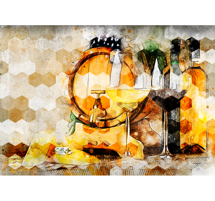 Music wall mural wine barrel artwork - TenStickers