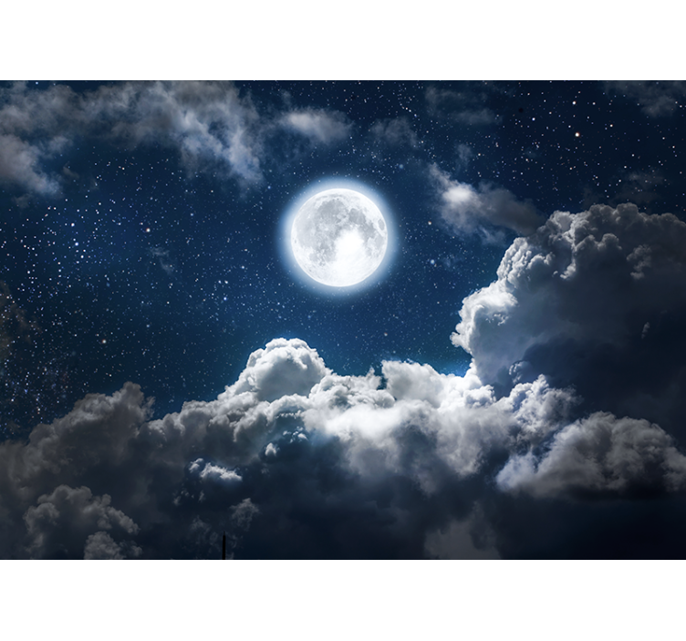 Sky wall mural lunar evening skies - TenStickers