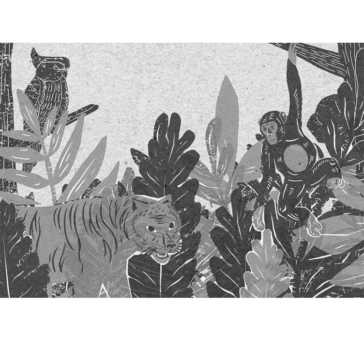 Animal mural wildlife adventure scene - TenStickers