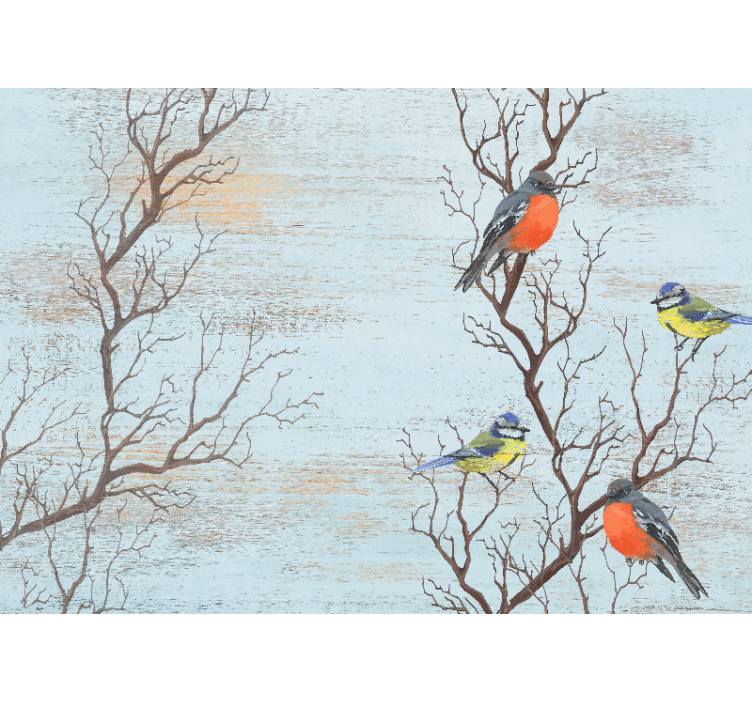Animal mural birds on branches - TenStickers