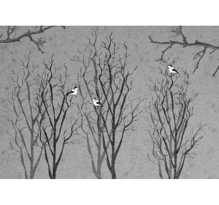 Tree wall mural twigs with birds - TenStickers