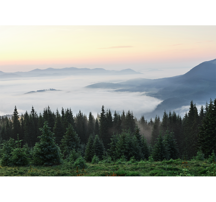 Landscape mural tranquil mountain view - TenStickers