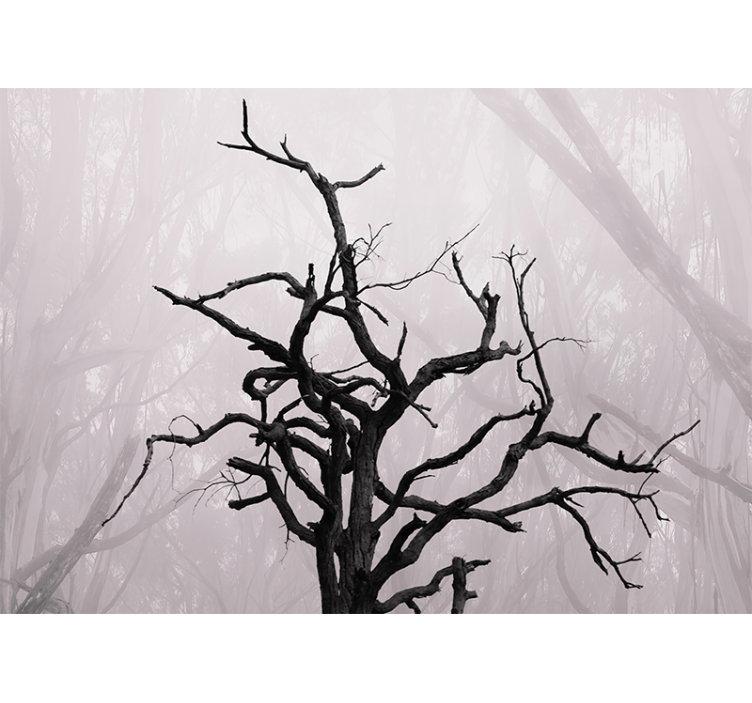 Tree wall mural intricate branches silhouette - TenStickers