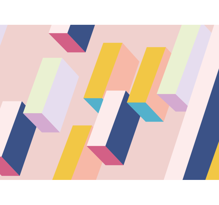 Abstract wall mural geometric block design - TenStickers