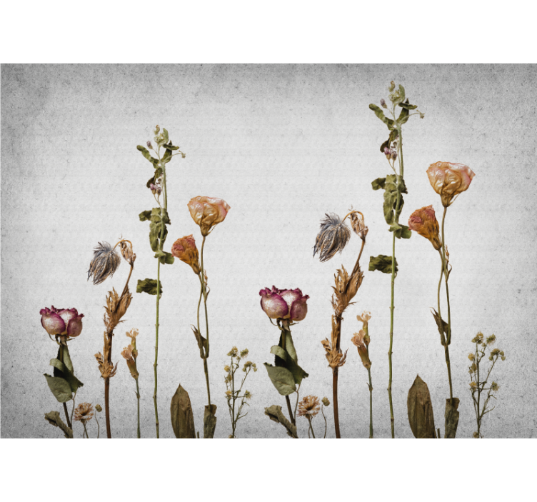 Flower mural dried floral design - TenStickers