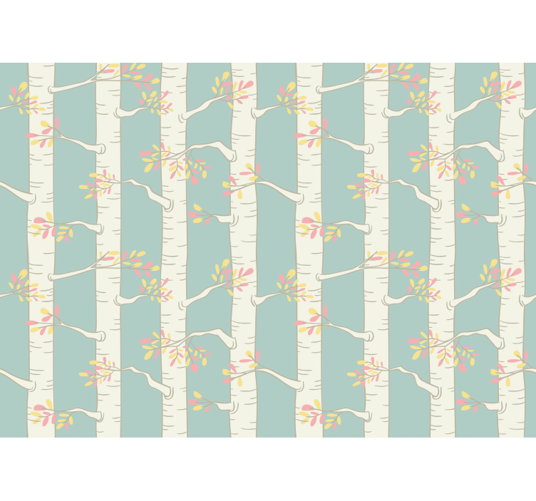 Tree wall mural birch tree design - TenStickers